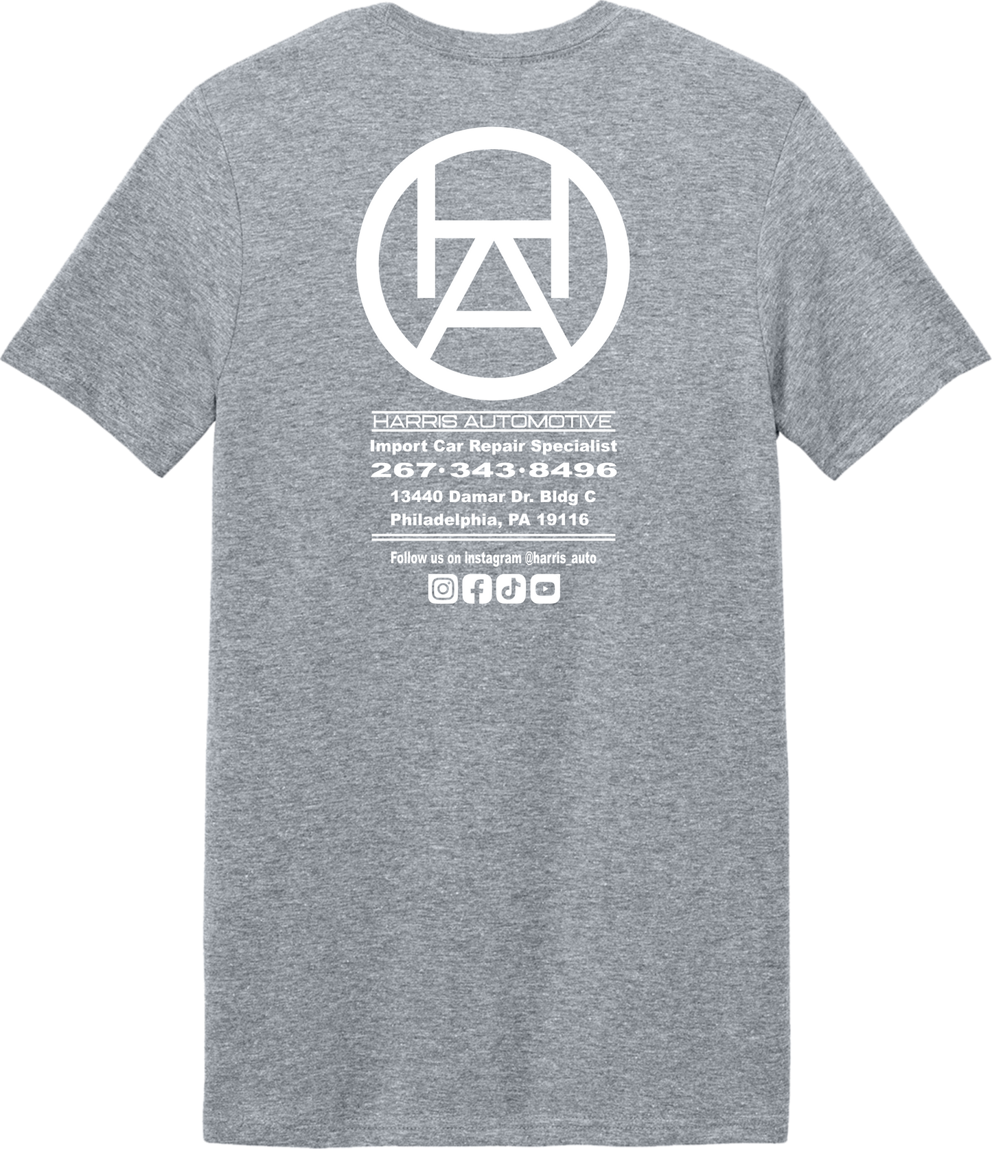 Harris Automotive Tee Pocket & Back Print