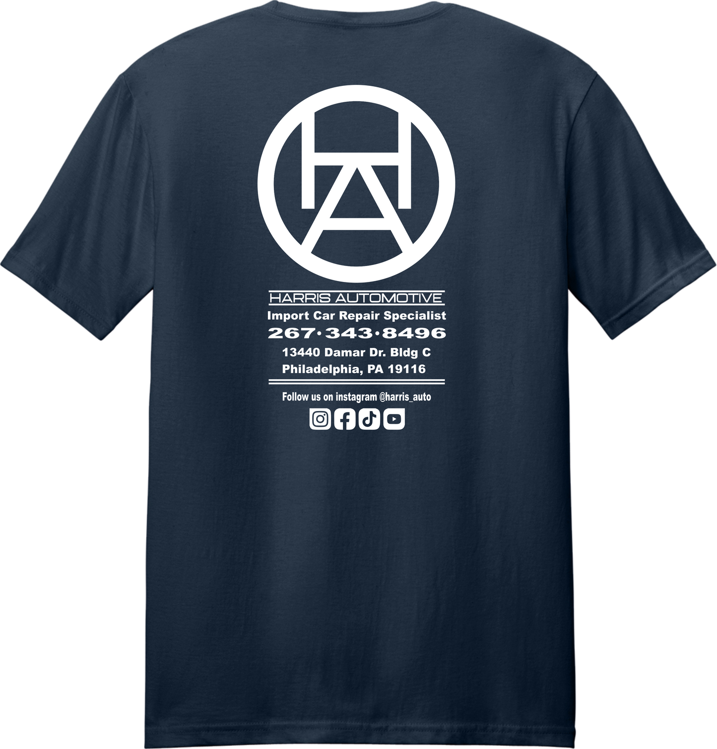 Harris Automotive Tee Pocket & Back Print